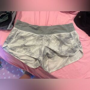 Grey and white lulu shorts